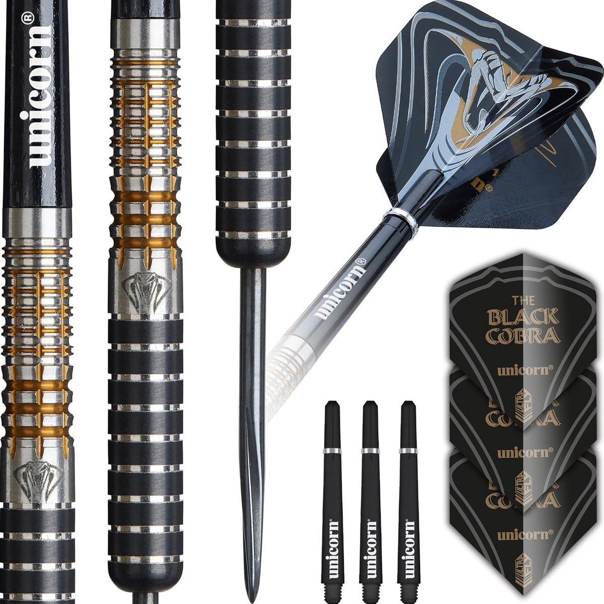 Dartset 90% Tungsten - Pijltjes Set - Precisie Werpen - Gecertificeerd Gewicht - 23 gram - Zwart Goud