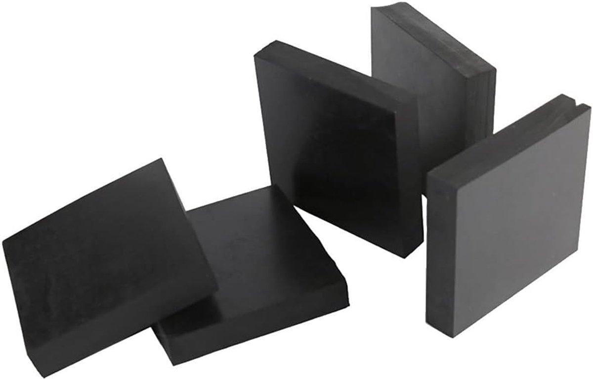 Rubberen Plaat - Dempingsmat - Schokabsorptie - Hittebestendig - 200x200mm - Zwart