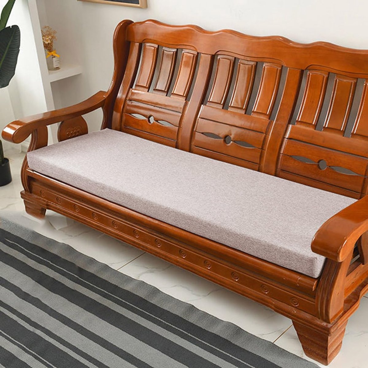 Dikke Tuinbankkussens - Zitkussens Bank - Comfortabel Zitten - Antislip Ontwerp - 120x50 cm - Beige