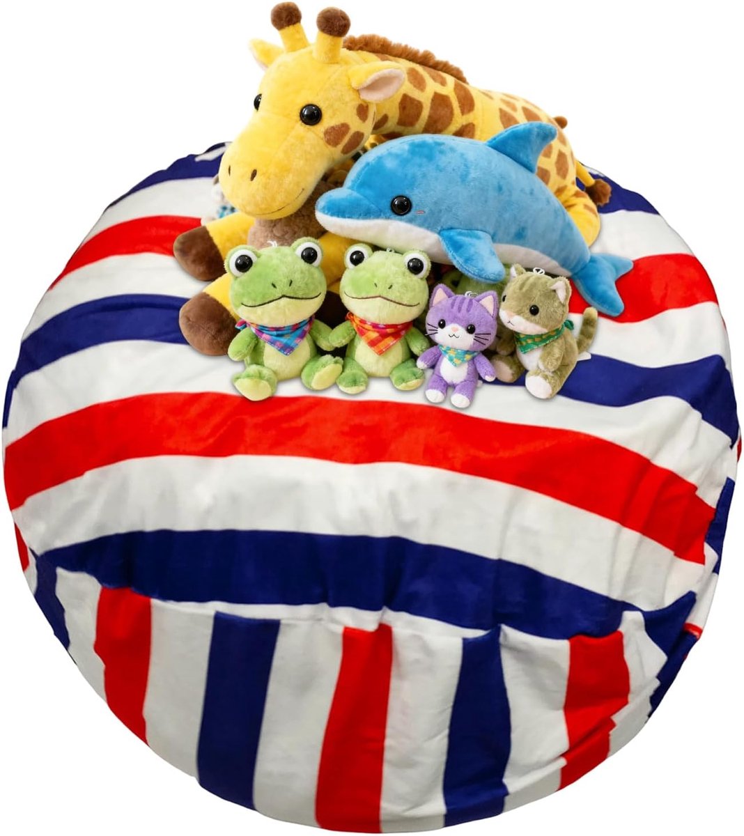 Zitzak Organizer - Pluche Opberger - Speelgoed Opslag - Veilige Ritssluiting - 96 cm - Meerkleurig