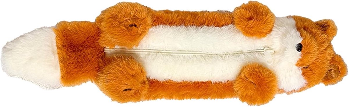Potloodetui Pluche Dier - Opberg Organizer - School Kantoor - Sensorvriendelijke Stof - 34 x 9 cm - Vos