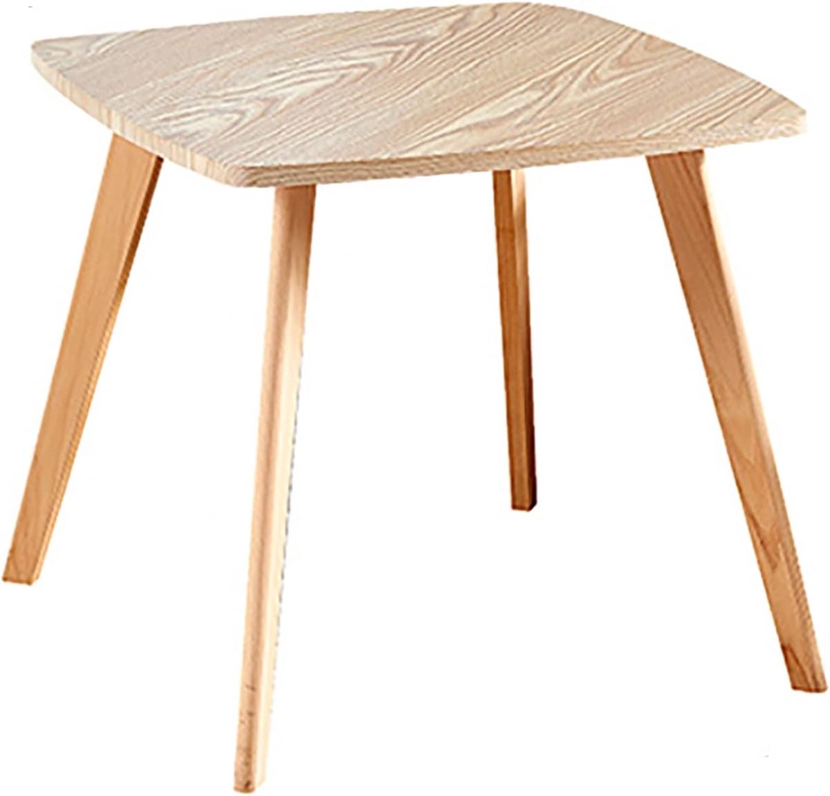 Bijzettafel - Saluontafel - Woonkamer Inrichting - Massief Houten Poten - 60 x 60 x 55 cm - Veelkleurig