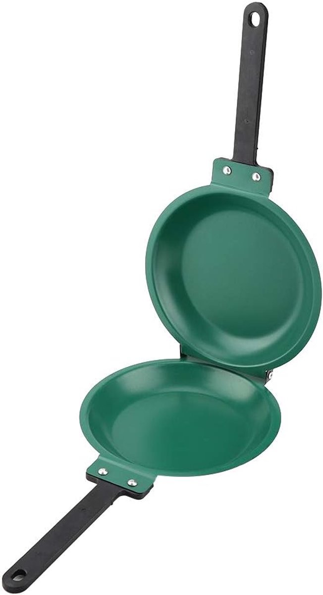 Dubbelzijdige Koekenpan - Omdraaipan Grill - Eieren Bakken - Krasbestendige Coating - 2 Liter - Groen