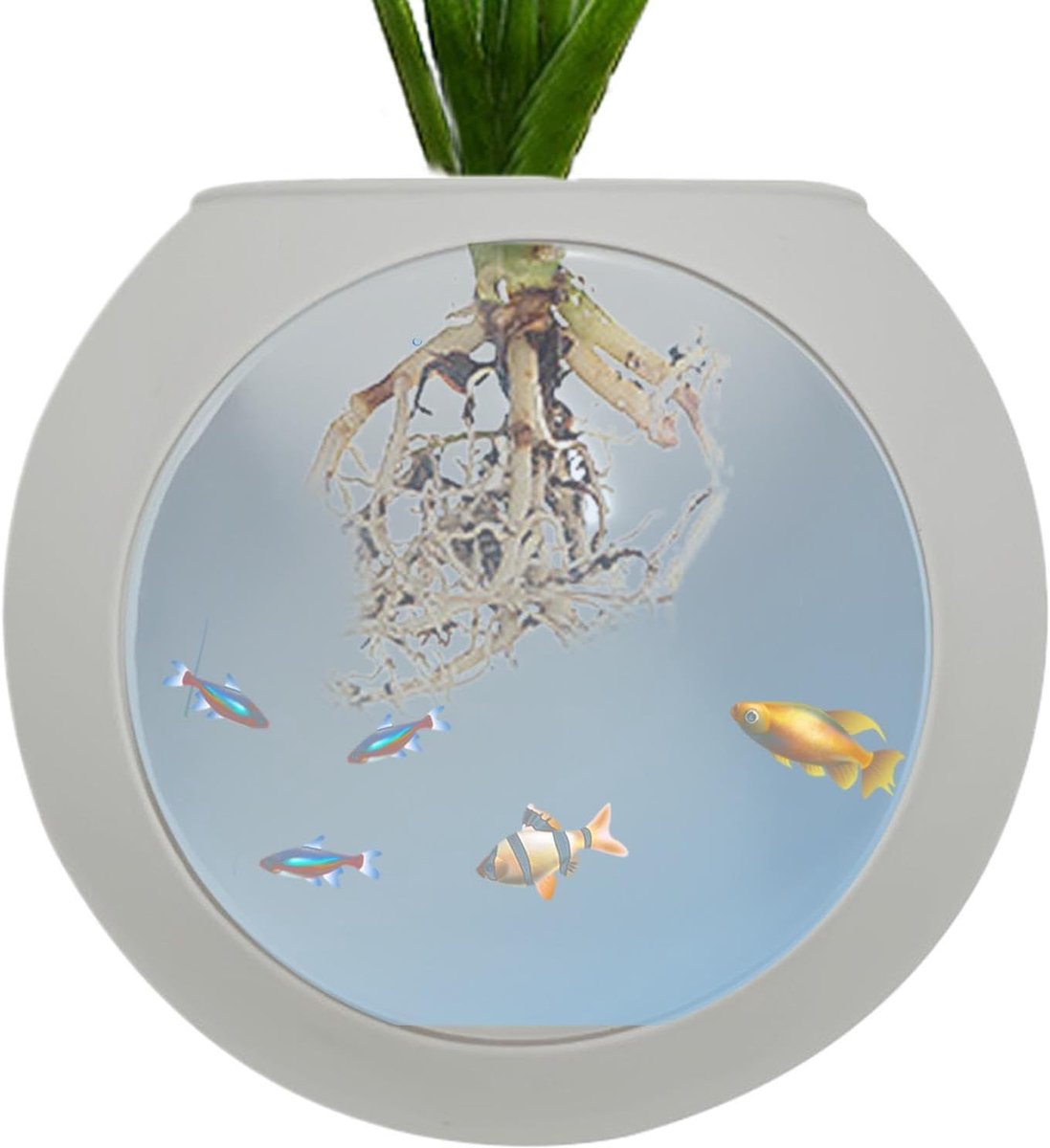 Wandvaas Plantenbak - Bloempot Aquarium - Decoratie Ophangen - Zonder Boren - 11.9x10.7x6.9cm - Transparant