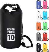 10L Zwart Waterdichte Tas, Dry Bag 2L/5L/10L/15L/20L/30L met Verstelbare Riem, Beschermt Telefoon/Kaart, Roll Top Waterdichte Rugzak voor Zwemmen/Rafting/Kajakken/Boottochten/Camping/Strand