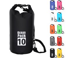 10L Zwart Waterdichte Tas, Dry Bag 2L/5L/10L/15L/20L/30L met Verstelbare Riem, Beschermt Telefoon/Kaart, Roll Top Waterdichte Rugzak voor Zwemmen/Rafting/Kajakken/Boottochten/Camping/Strand