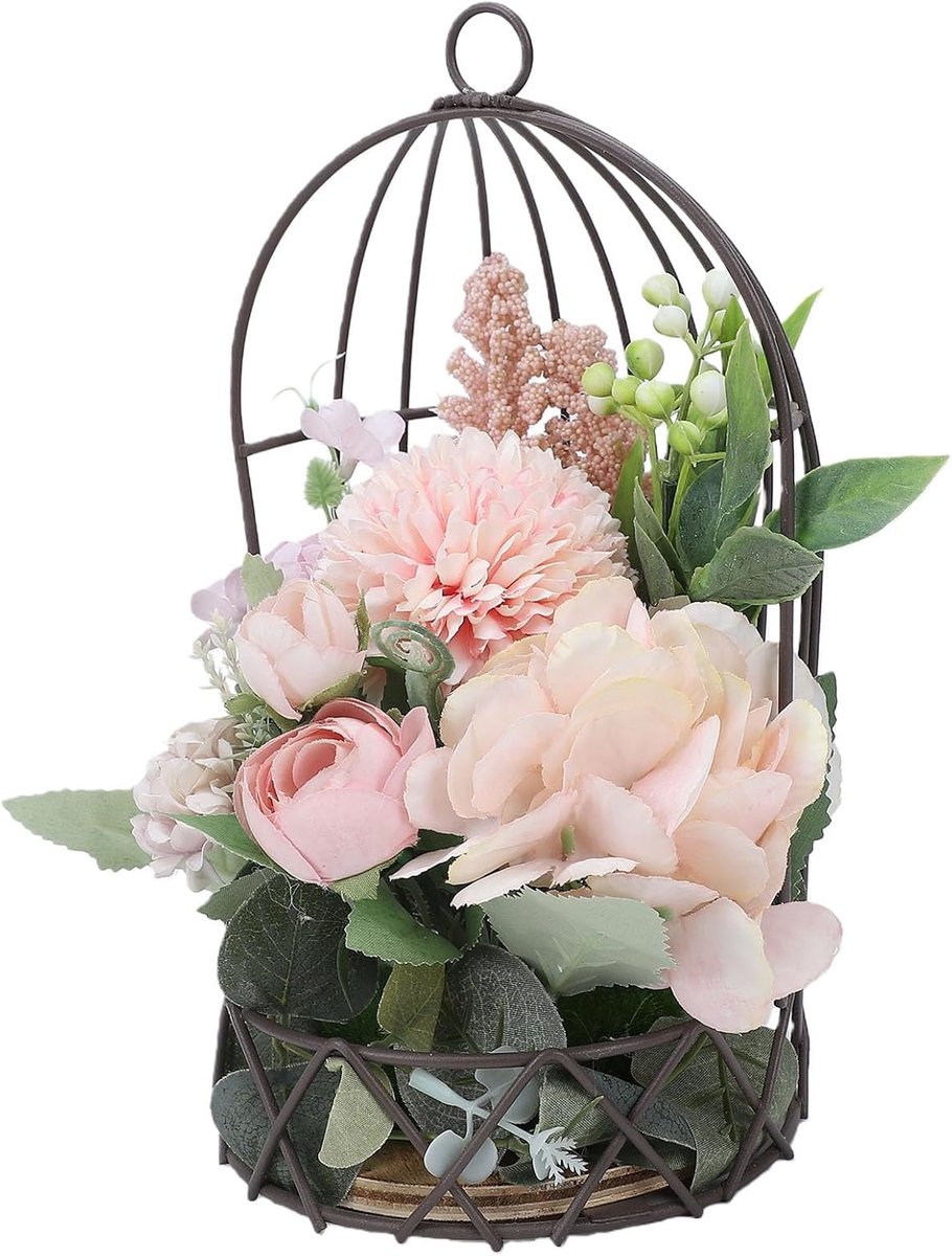 Decoratieve Vogelkooi - Bloempotrek Hangend - Huis Decoratie - Uniek Vintage Design - Niet Gespecificeerd - Roze
