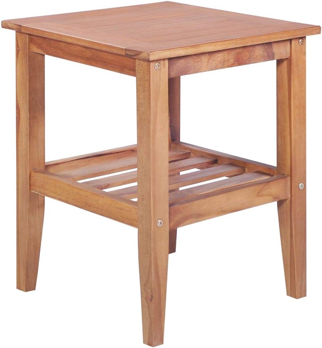 Bijzettafel - Koffietafel salontafel - Binnen en buiten - Massief teakhout - 40 x 40 x 50 cm - Bruin