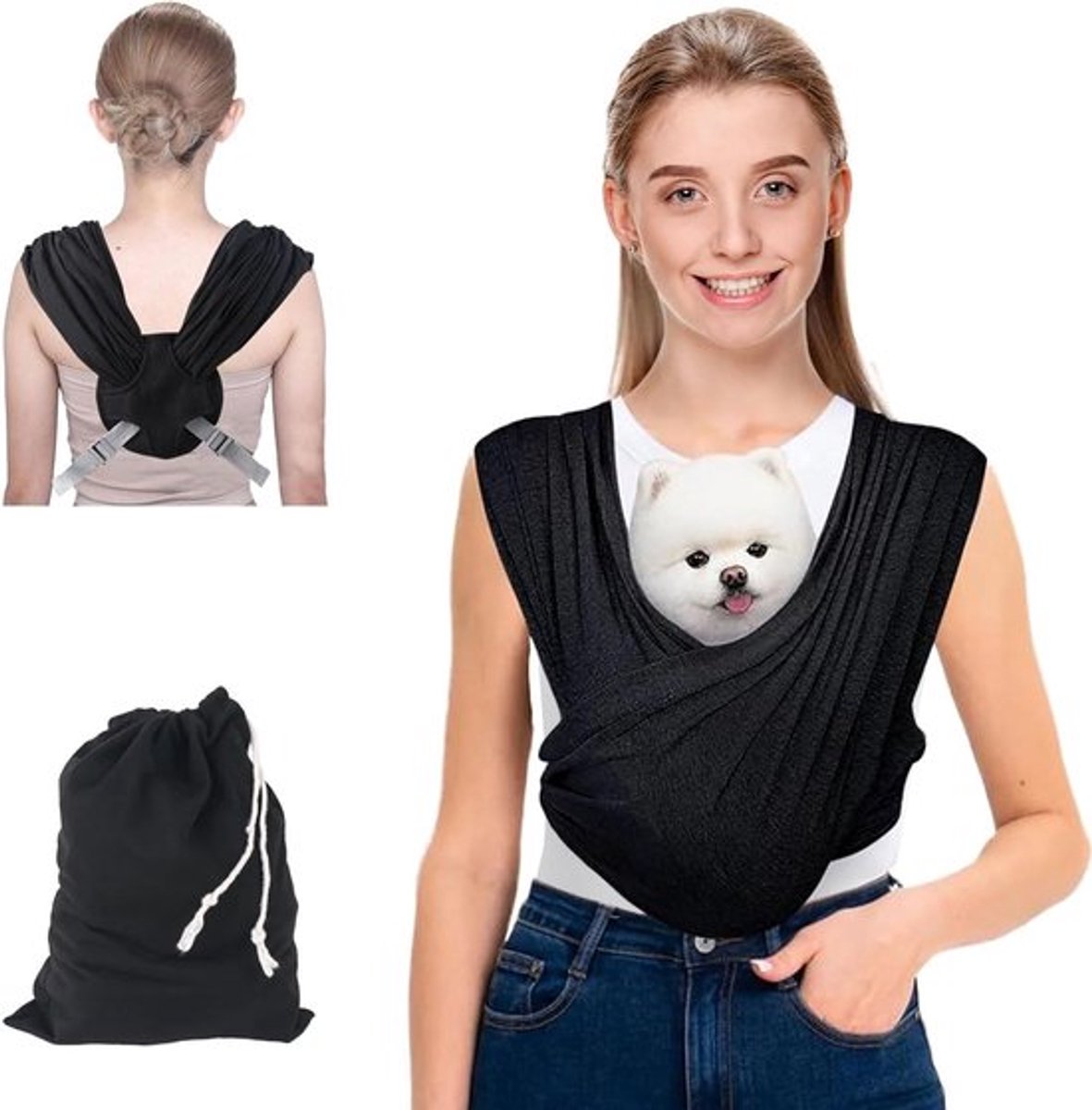 Draagdoek en tas combi voor kleine honden Allecto Plus