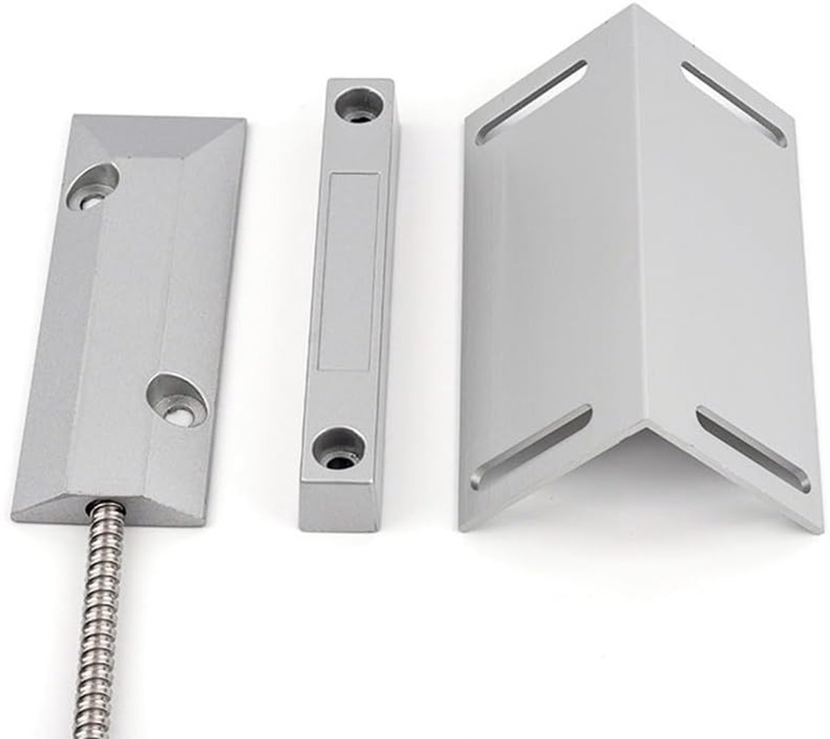 Deurcontact Magnetisch - Deursensor - Alarm Systeem - Instelbaar NO/NC - 70 mm Bereik - Zilverkleurig