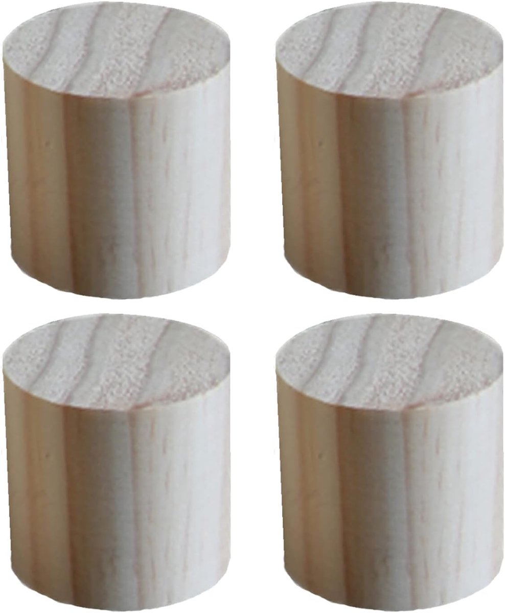 Meubelverhogers Hout - Meubelpoten Lifters - Meer Opbergruimte - Massief Grenenhout - 3cm Hoogte - Houtkleur