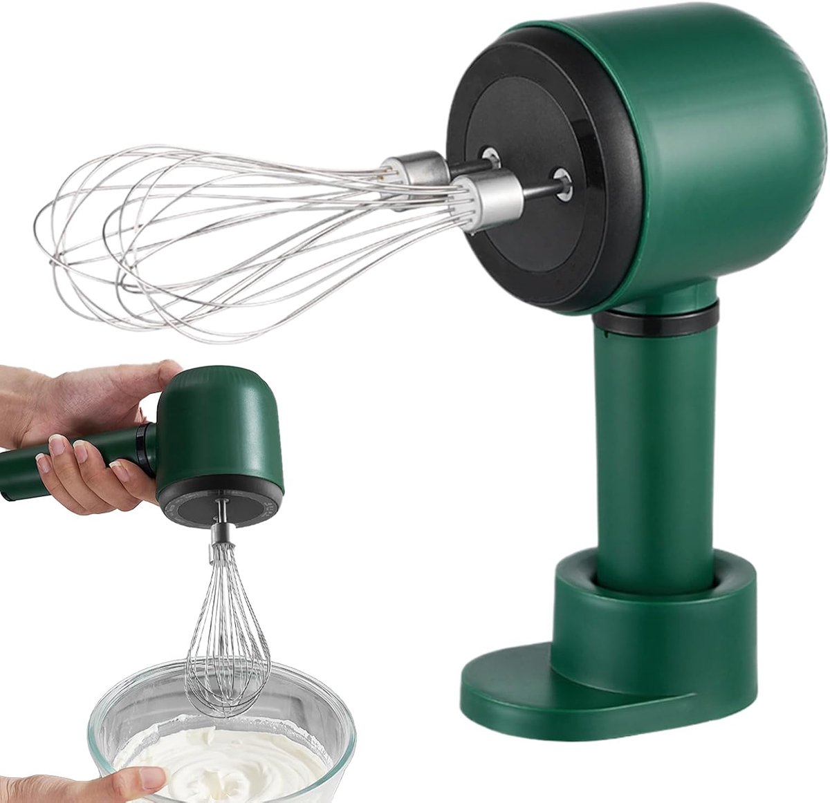 Elektrische Handmixer Draadloze Mixer Beslag Maken Dubbele Mengkop 95 cm Wit