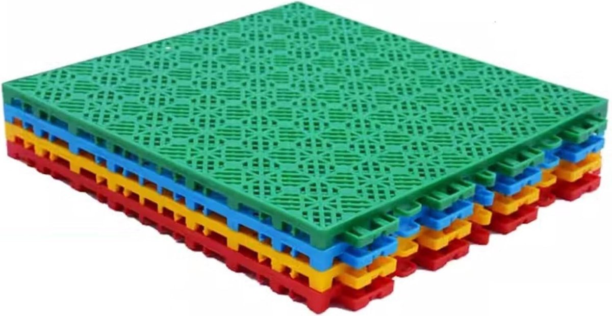 Drainage Vloertegels - Modulaire Vloermatten - Buiten Sportvelden - In Elkaar Grijpend Systeem - 30.4 x 30.4 cm - Rood