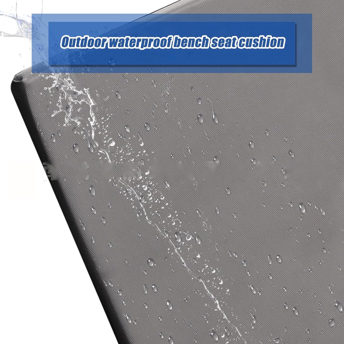 Buitenzitkussen - Bankkussen Terras - Comfortabel Zitten - Waterdicht Antislip - 105 x 45 cm - Donkergrijs