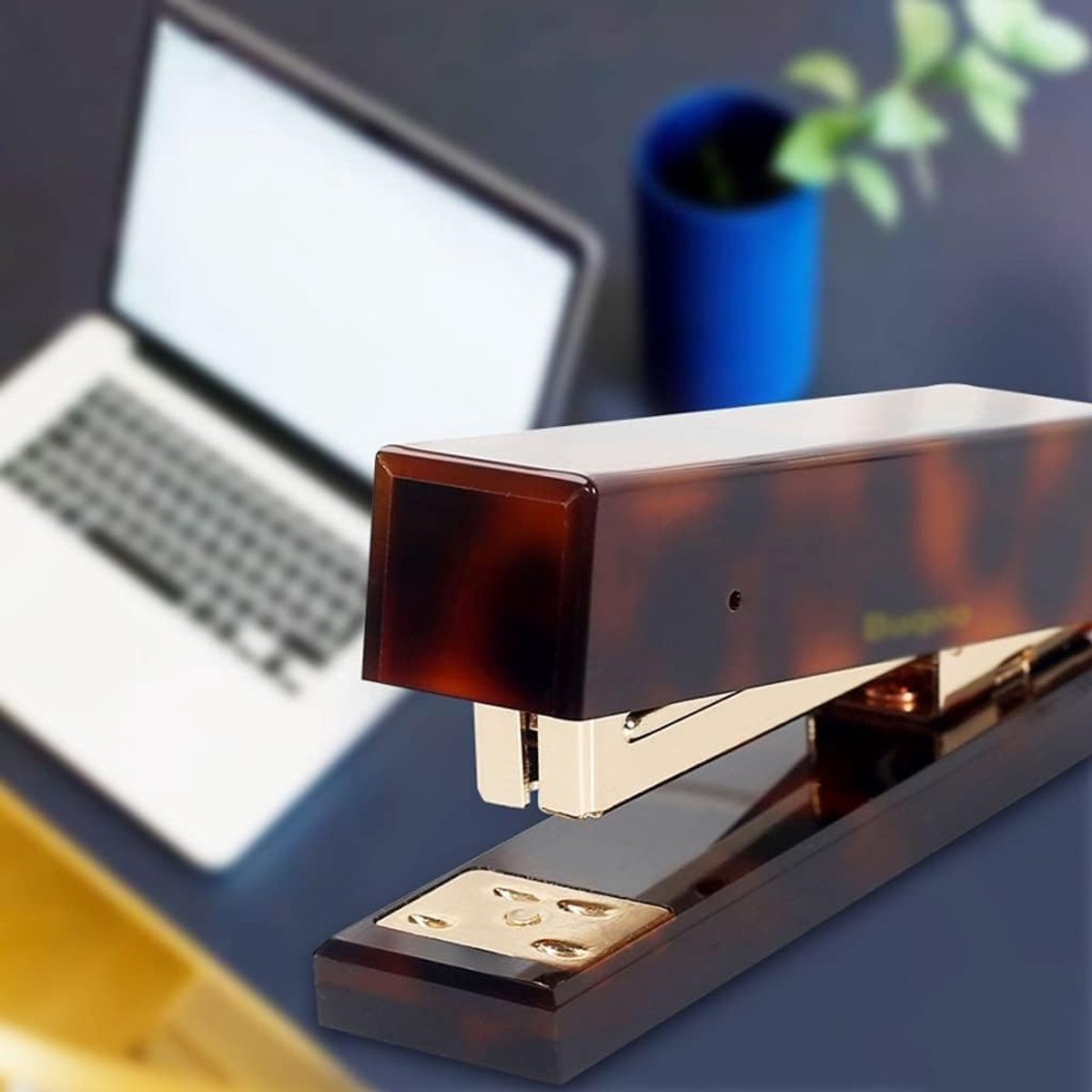 Bureaunietmachine - Handnietmachine Metaal - Documenten Bindend - Vergulde Rob Acryl Deksel - 5.4 Inch - Roségoud