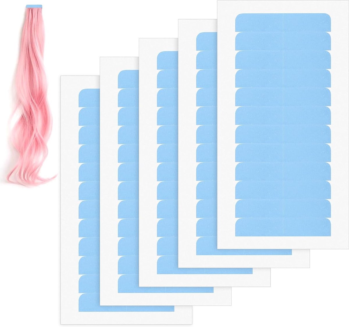 Set van 60 sterke, onzichtbare tape-strips voor haarverlengingen, waterproof en dubbelzijdig, ideaal voor het bevestigen van pruiken zonder resten te laten.