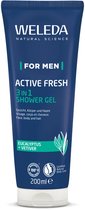 WELEDA Men 3in1 Active Fresh Douchegel - Geur Van Eucalyptus & Vetiver - Activeert & Verfrist - Reinigt Lichaam, Haar & Gezicht Op Milde Wijze - 100% Natuurlijke Ingrediënten - 200 ml