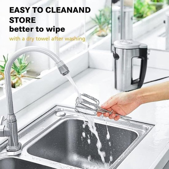 Mixer kloppers - Keuken accessoires - Beslag maken - Roestvrij staal - 2 stuks - Zilver — afbeelding 4