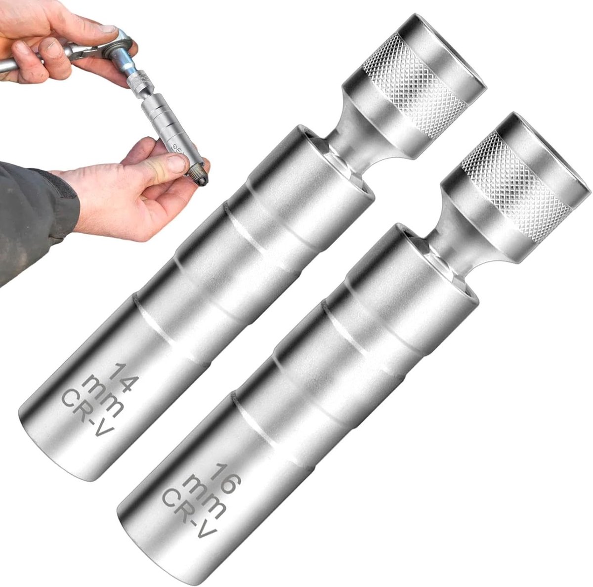 Bougiesleutel Set - Motor Onderhoud - Efficiënt Motoronderhoud - Magnetische Bougiehouder - 14 & 16 mm - Zilverkleurig