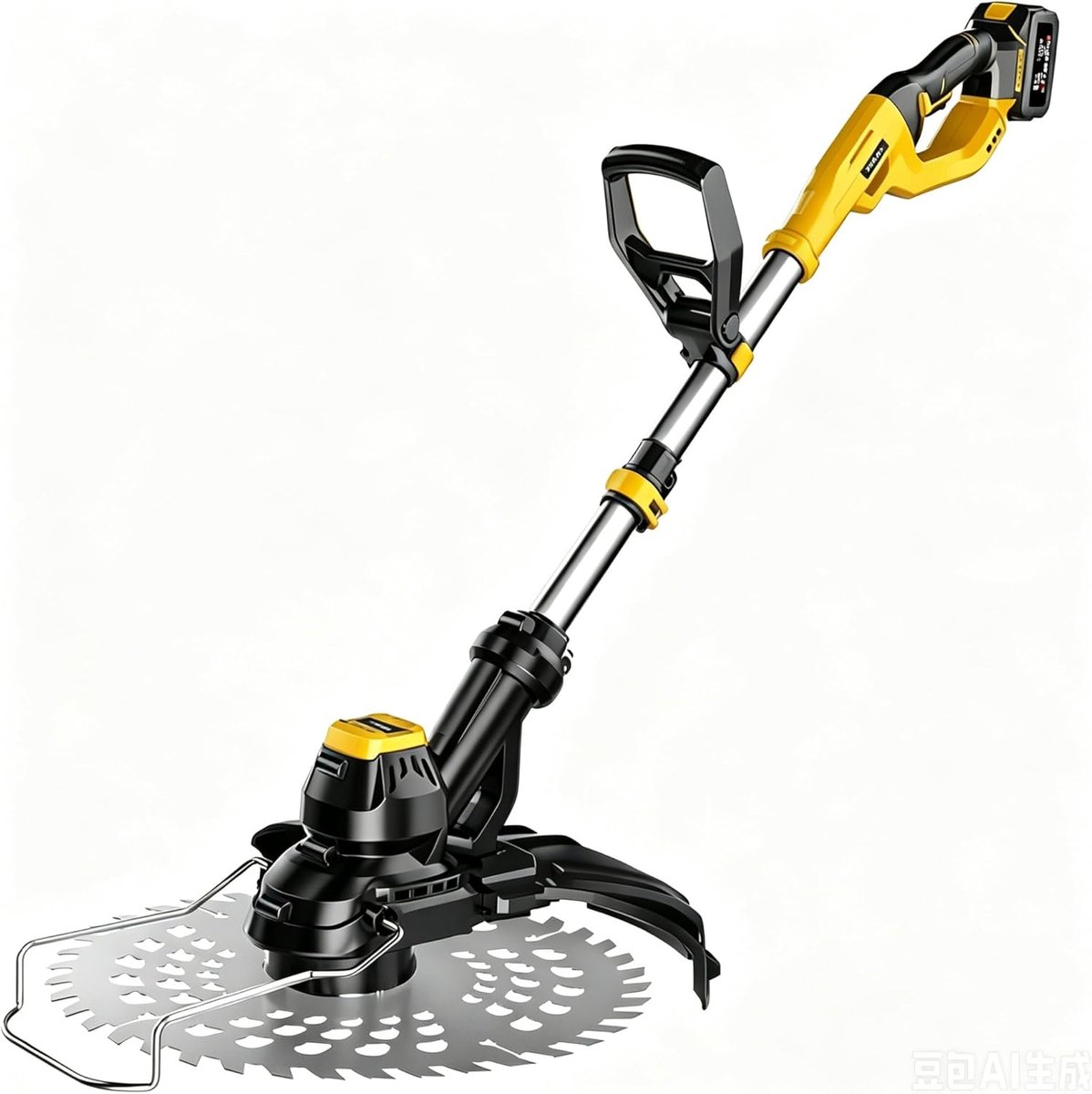 Draadloze Grastrimmer - Elektrisch Tuingereedschap - Gazon Onderhoud - Dubbele Batterij - 97 cm Lengte - Zwart