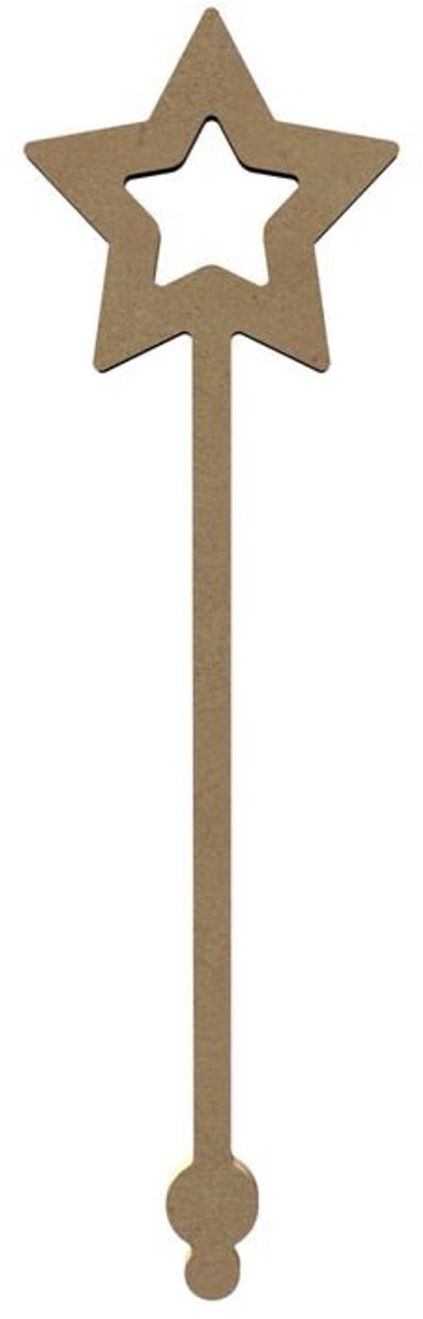 Gomille MDF figuur toverstaf 34 cm knutselplezier decoratie.