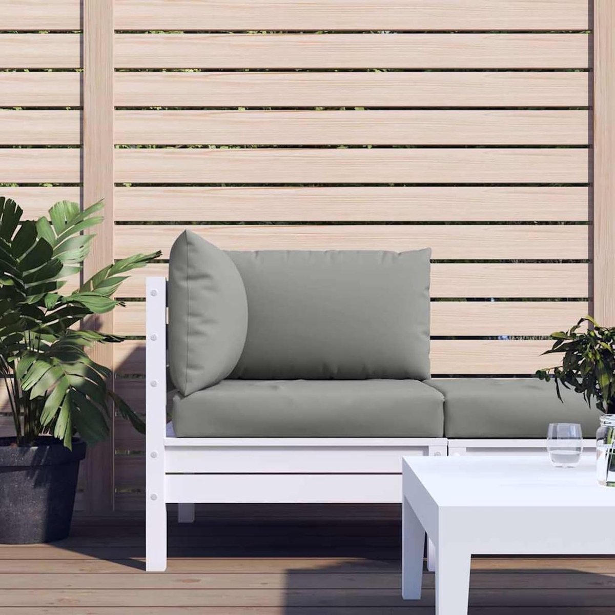 Palletkussen 3-delig - Zitkussen Outdoor - Buiten Meubels - Waterafstotend Oxfordstof - 60x60cm - Grijs