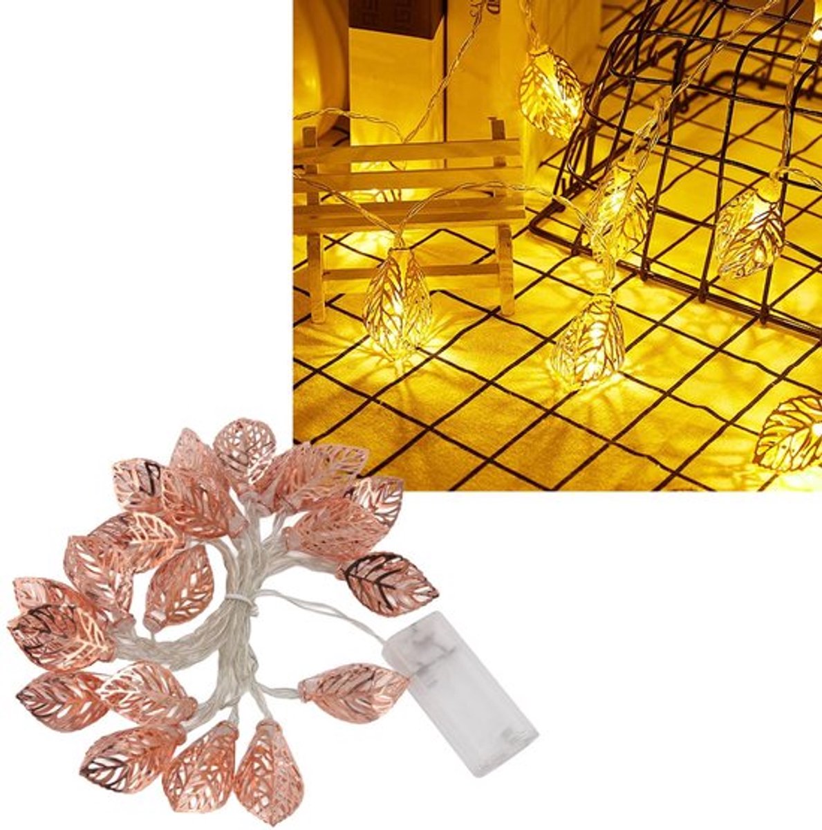 Vt products - LED Rozenlichtjes - Sfeervolle Verlichting - Roségoud - Batterij