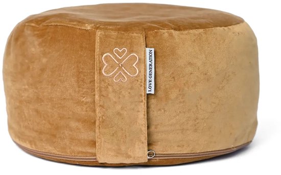 Love Generation - Meditatiekussen - Rond - Velvet - Gold van Love Generation — afbeelding 4