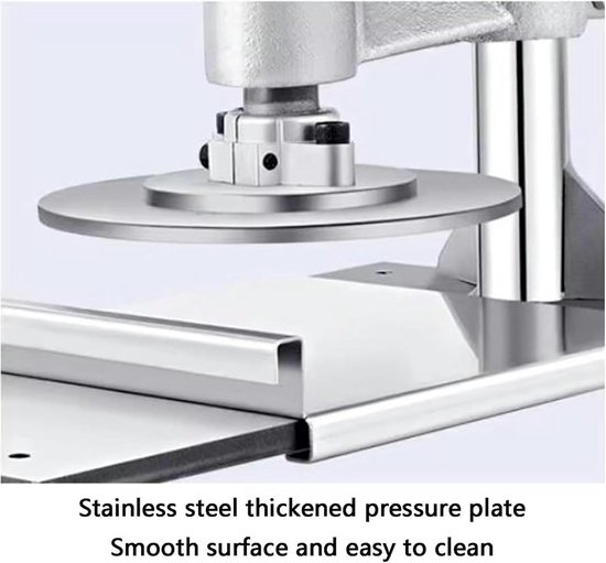 Deegpersmachine - Pizzadeeg Maker - Taart Deeg - Verstelbare Dikte - 12cm Diameter - Zilver — afbeelding 3