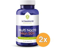 Vitakruid 2x Vitakruid Multi Nacht Man 50+ 100% Vegan (90 tabletten)