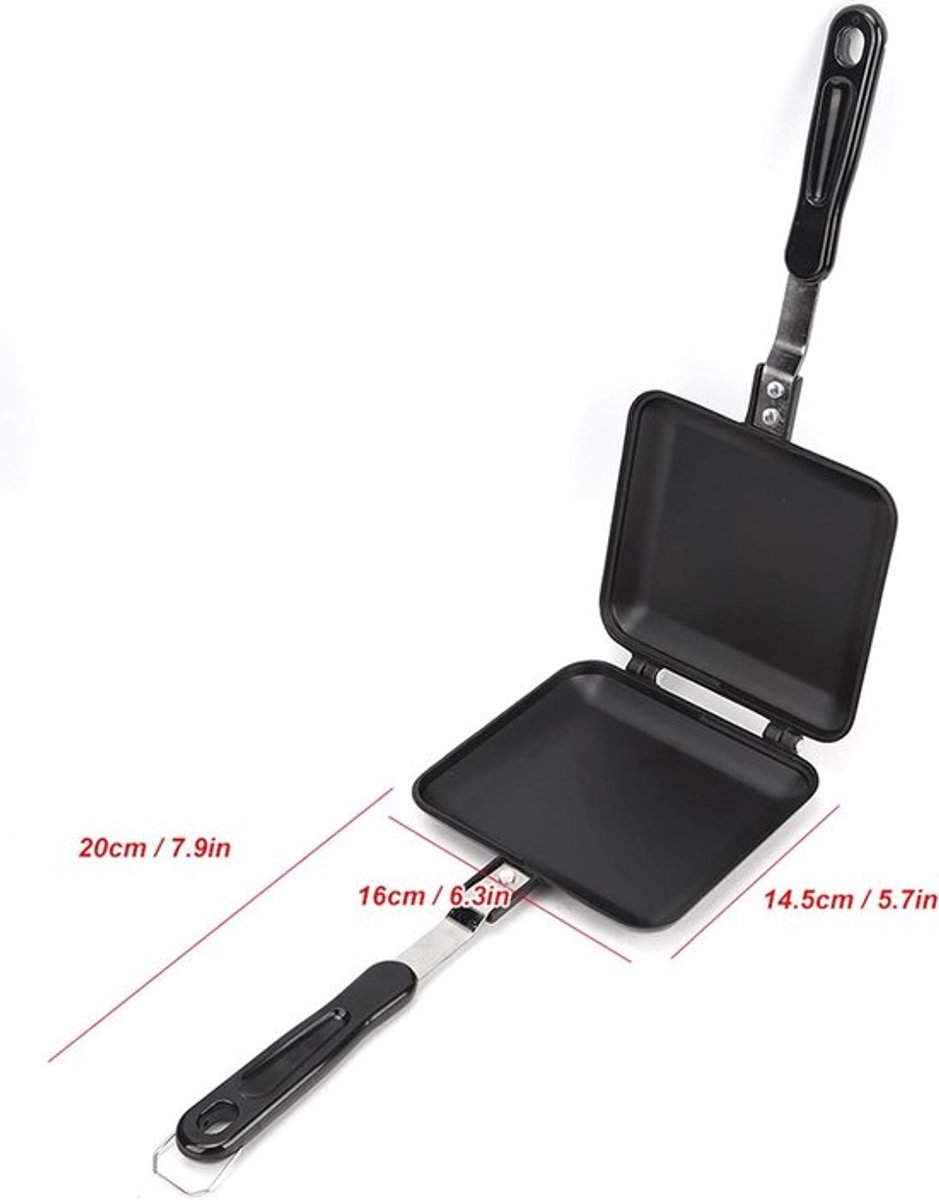 Dailygoody - Sandwichpan - Dubbelzijdige braadpan - Anti-aanbaklaag