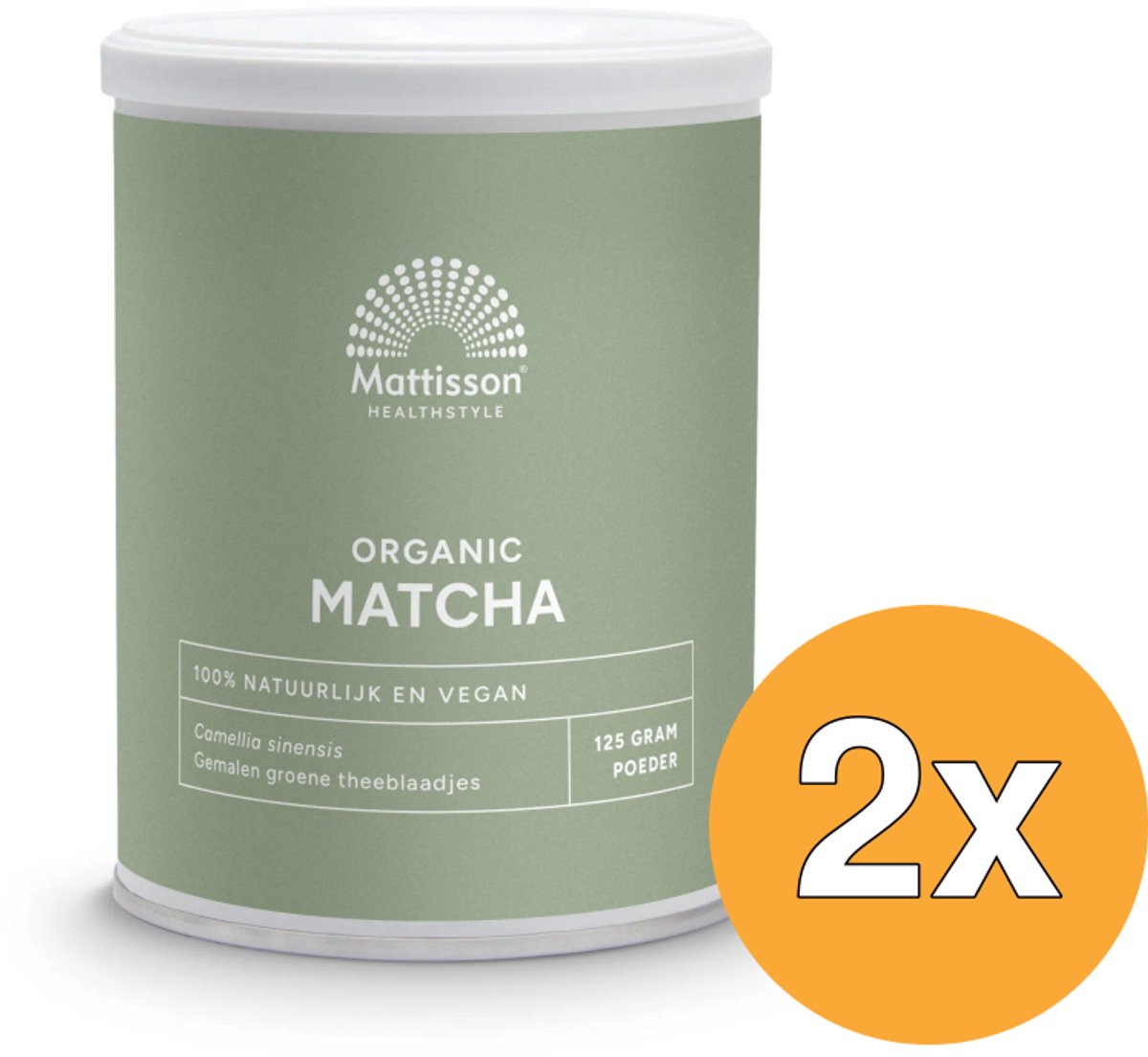 2x Mattisson Matcha Powder Poedergreen Tea Bio (125 gr)