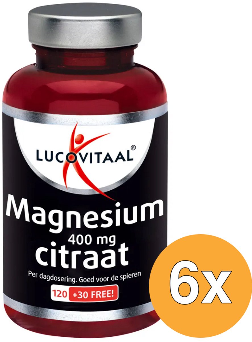 6x Lucovitaal Magnesium Citraat 400mg (150 tabletten)