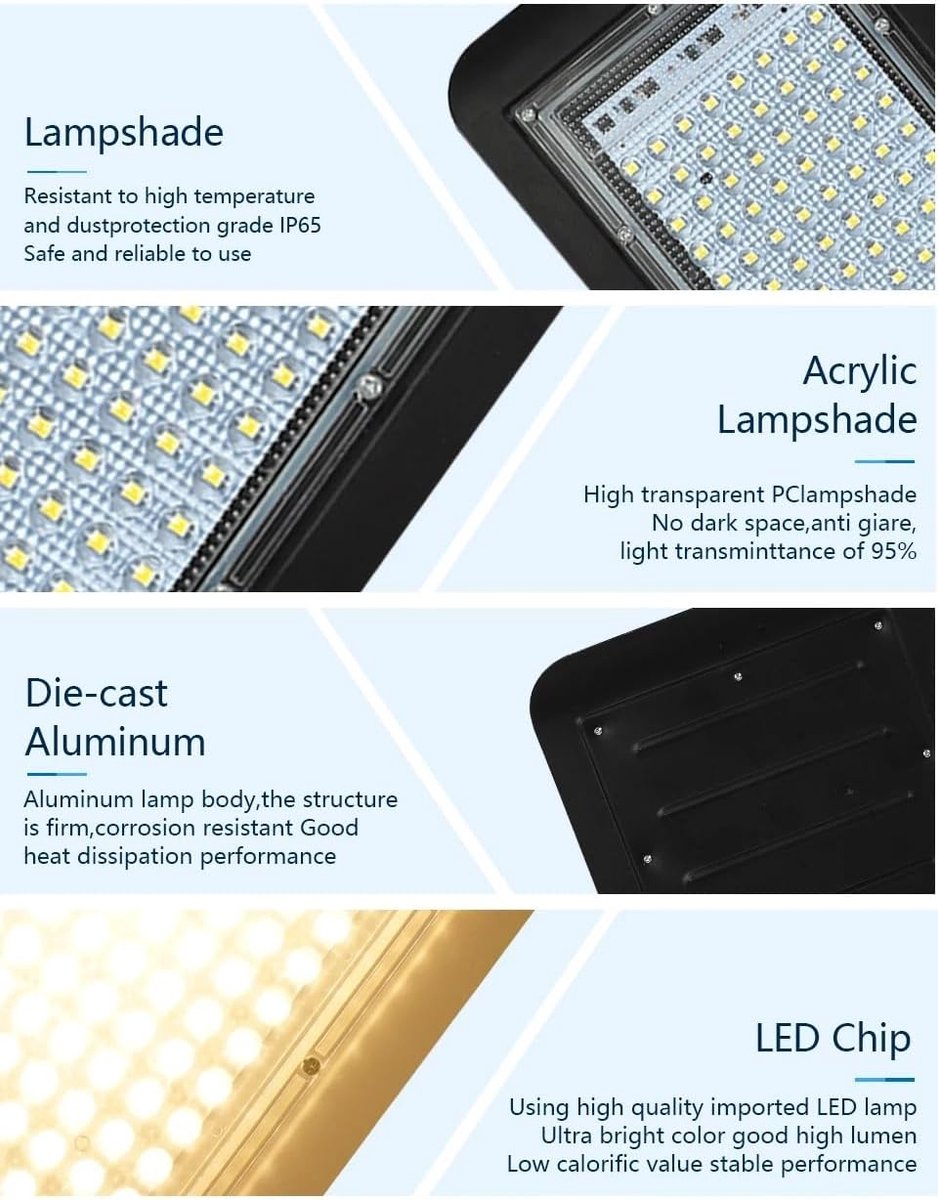 LED Straatlantaarns - Buitenlampen Paal - Veilig Verlichten - IP65 Waterdicht - 2 Stuks - Koud Wit
