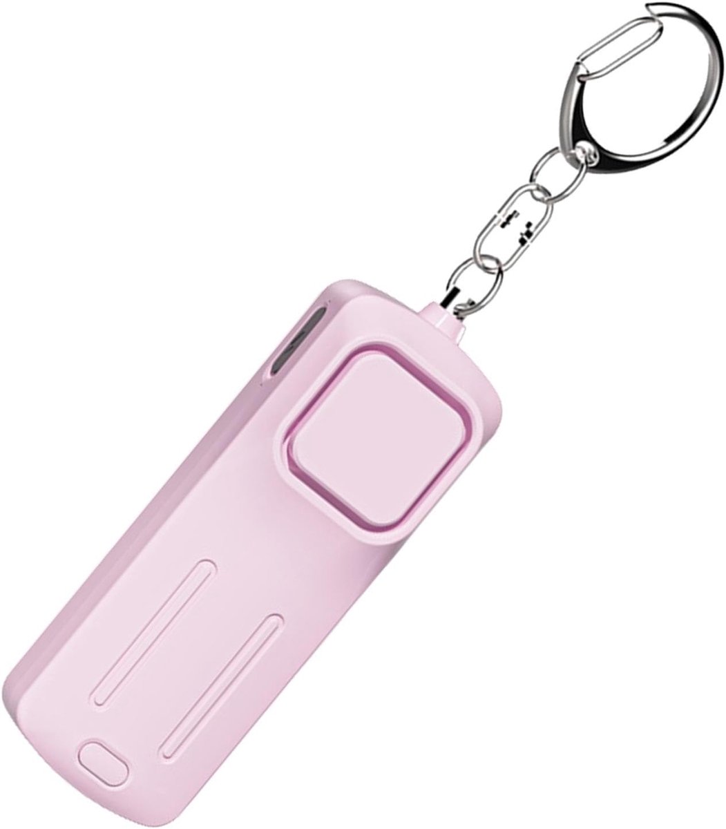 Persoonlijk alarm - Veiligheidssleutelhanger - Persoonlijke bescherming - 130 dB luid geluid - Compact ontwerp - Roze