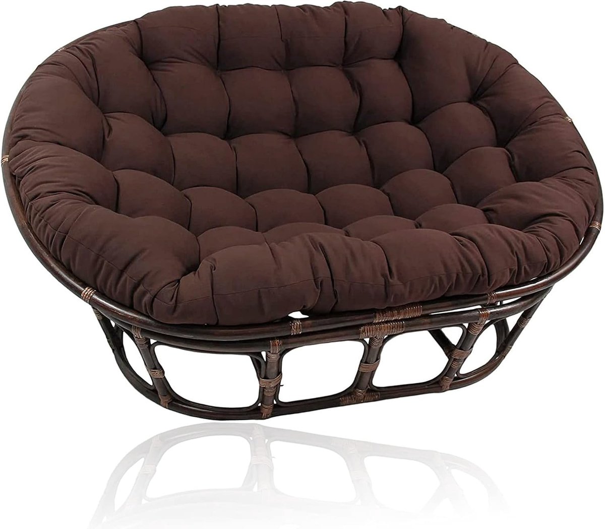 Papasan Stoelkussen - Zitkussen Dubbel - Buiten Ontspannen - Waterdichte Stof - 170 x 120 cm - Koffie