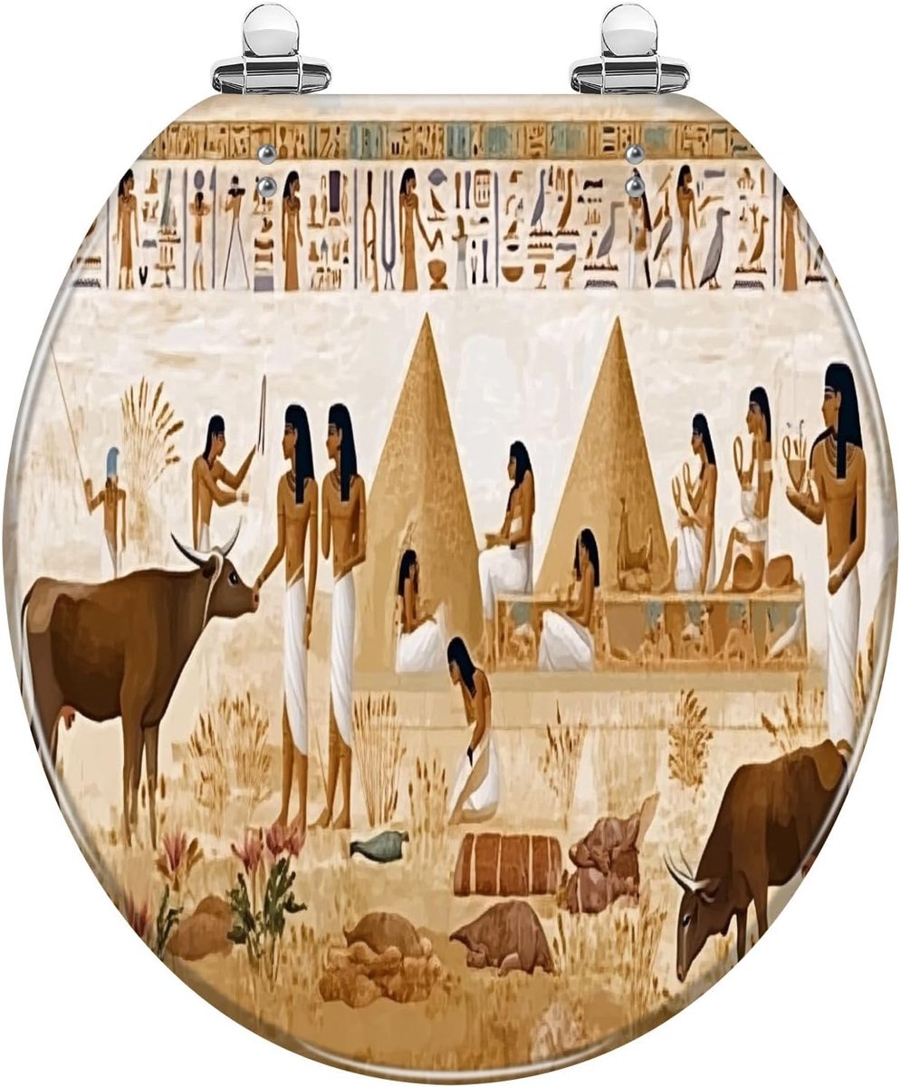 Toiletbril Hars - WC Deksel - Badkamer Decoratie - Langzaam Sluitend - 41.9 x 36.8 cm - Multi Design