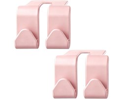 Auto Hoofdsteun Haken - Stoel Organizer - Auto Opruimen - Gereedschapsloze Pasvorm - 2 Stuks - Roze