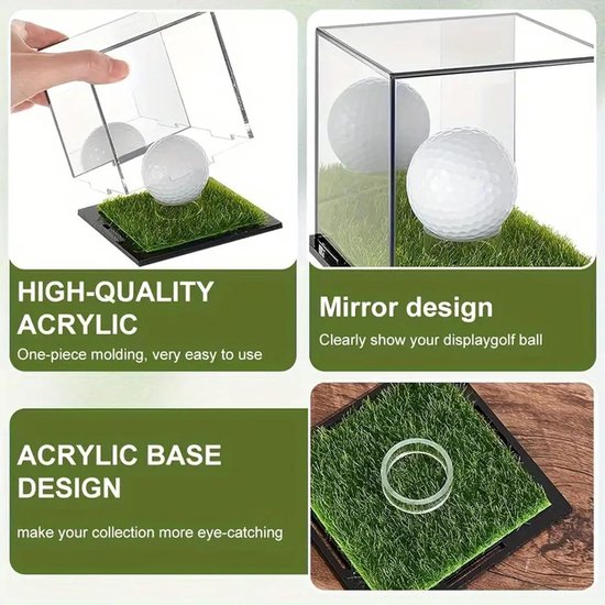 Golfbal Display - Ballen Houder - Collectie Tonen - Robuust Acryl - 9.7 x 9.7 x 9 cm - Transparant — afbeelding 4