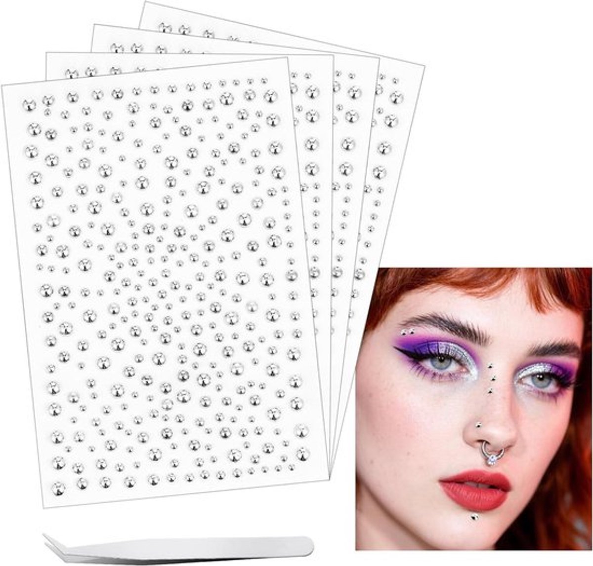 Set 1280 ronde gezichtsstickers Allecto Plus