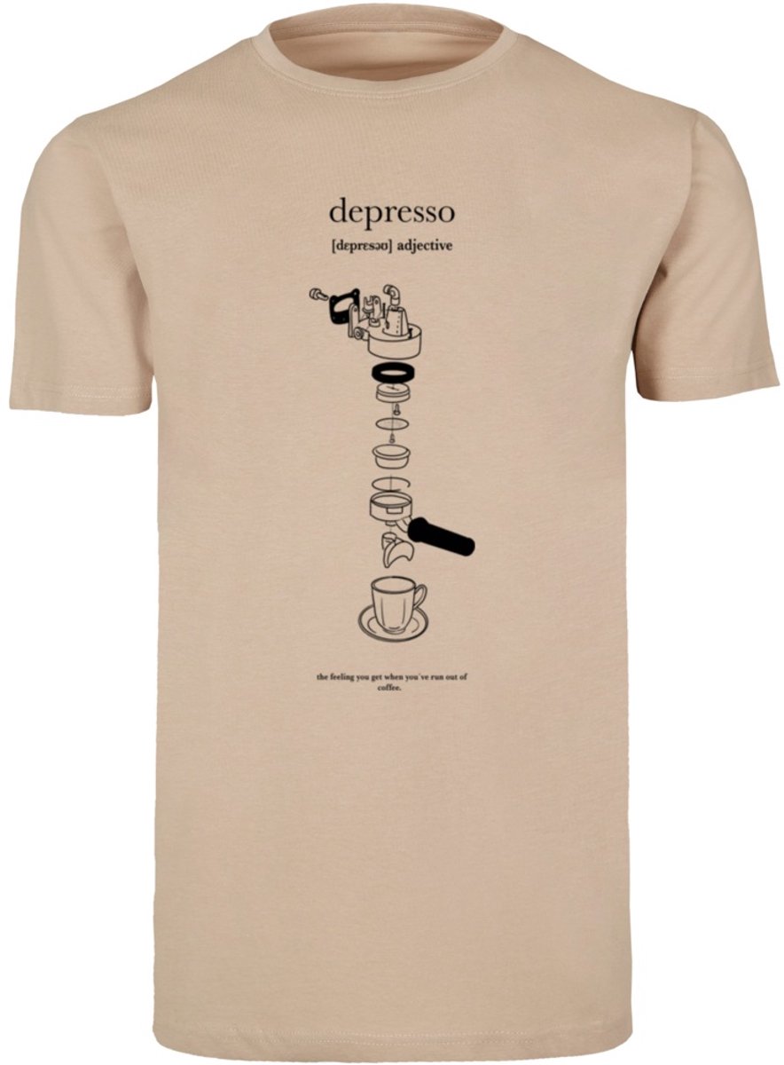 Mister Tee Depresso Round Neck Heren Tshirt S Creme