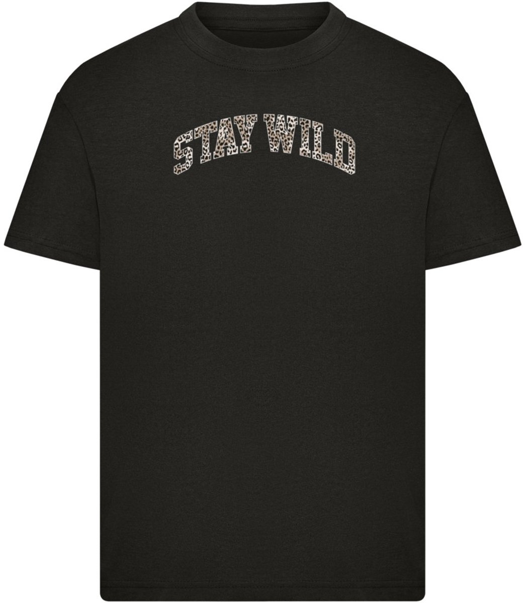 Mister Tee Kids Stay Wild Leo Kinder Tshirt Kids 146/152 Zwart