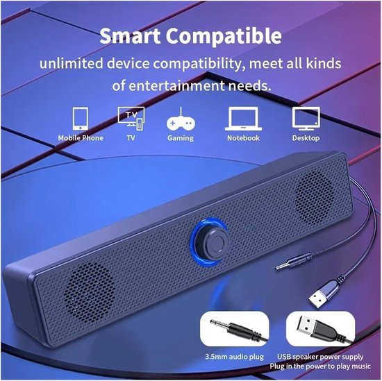 Soundbar Bluetooth - Draadloze Luidspreker - Films en Games - 3D Surround Sound - 200-299W - Zwart — afbeelding 4