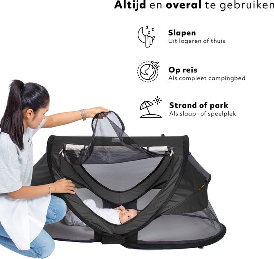 Deryan Peuter Luxe Campingbedje - Inclusief zelfopblaasbare matras - Zwart van Deryan — afbeelding 4