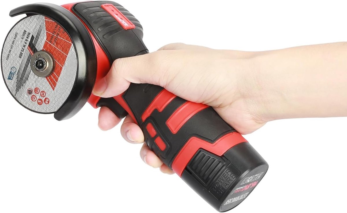 Mini Haakse Slijper - Elektrische Polijstmachine - Metaal Hout Snijden - Draadloos 18V - 20 cm Lengte - EU