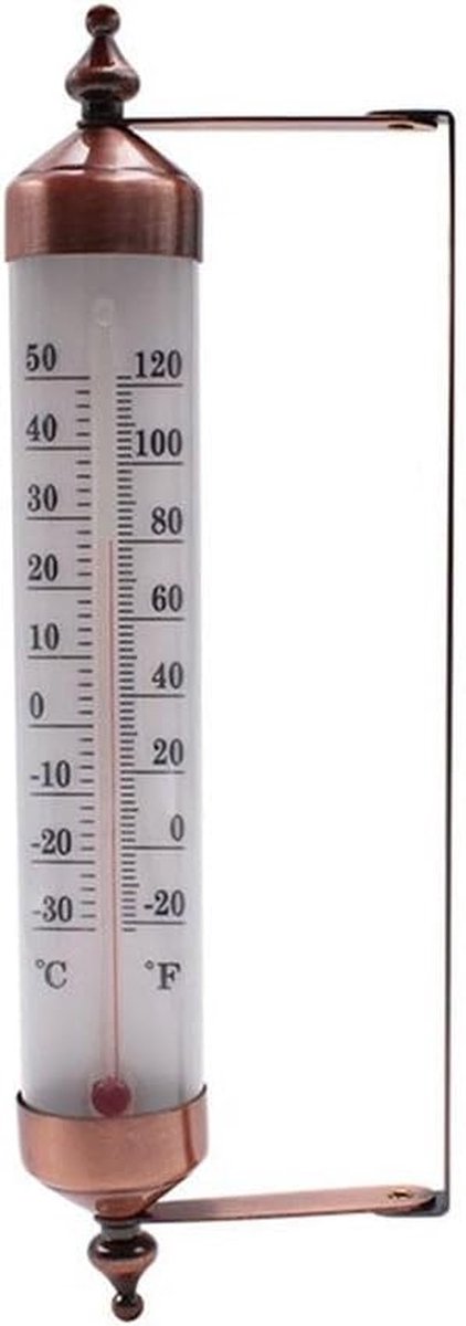 Buiten Binnen Thermometer - Weerstation Decoratie - Temperatuur Meten - Dubbele Schaal - 10 Inch Display - Metaal