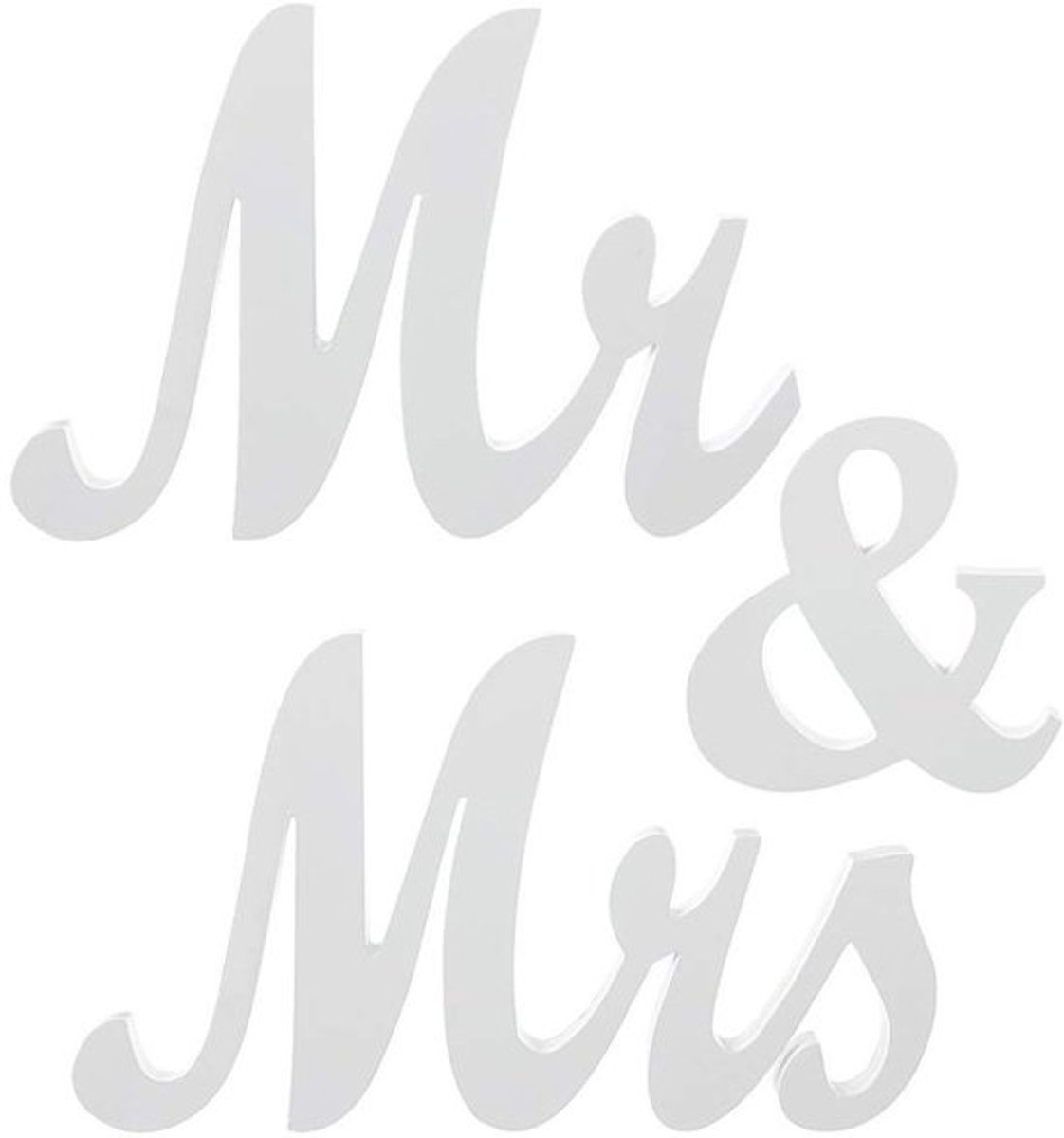 Dailygoods- Brieven Mr Mrs - Bruiloft Decoratie - Houten Tafel Ornamenten - Witte