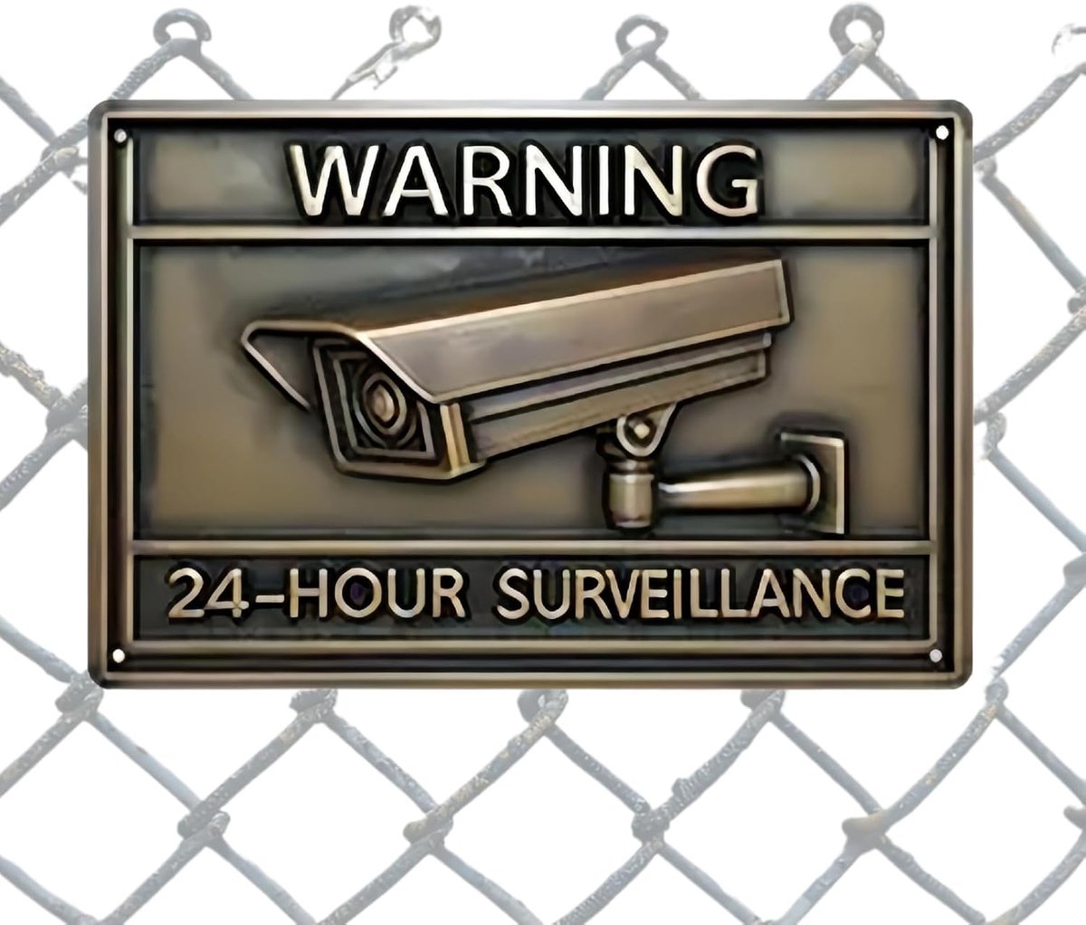 Camera Bord - Waarschuwingsbord Beveiliging - Eigendom Beveiligen - Roestbestendig Metaal - 31 x 21 cm - Zwart