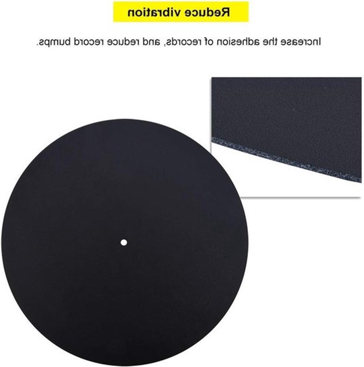 Zeynomax - Draaitafelmat - Antislipmat - Geluidsverbetering - 1,5 Mm - Echt leer
