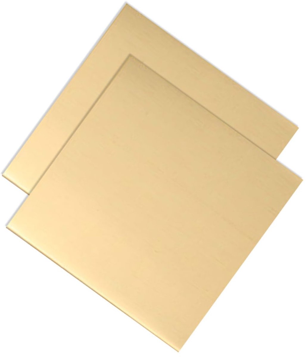 Messing Platen - Koper Plaat - Handwerk Maken - Vierkant Ontwerp - 15x15 cm - Goud